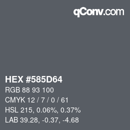 Color code: HEX #585D64 | qconv.com