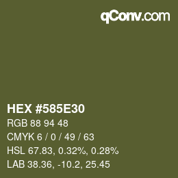 カラーコード: HEX #585E30 | qconv.com