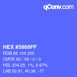Color code: HEX #5868FF | qconv.com