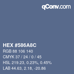 Color code: HEX #586A8C | qconv.com