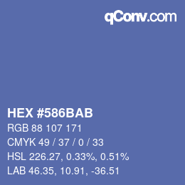 Color code: HEX #586BAB | qconv.com