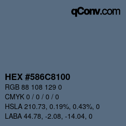 Color code: HEX #586C8100 | qconv.com