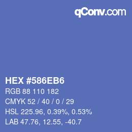 Color code: HEX #586EB6 | qconv.com