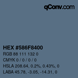 Color code: HEX #586F8400 | qconv.com