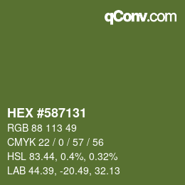 カラーコード: HEX #587131 | qconv.com