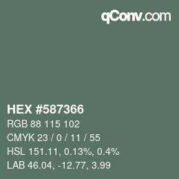 Código de color: HEX #587366 | qconv.com