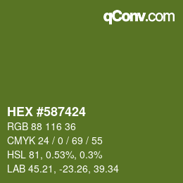 カラーコード: HEX #587424 | qconv.com