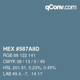 Color code: HEX #587A8D | qconv.com