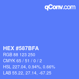颜色代码: HEX #587BFA | qconv.com