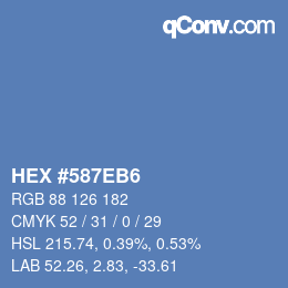 Color code: HEX #587EB6 | qconv.com