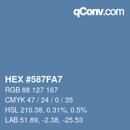 カラーコード: HEX #587FA7 | qconv.com