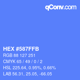 Color code: HEX #587FFB | qconv.com