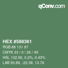 カラーコード: HEX #588361 | qconv.com