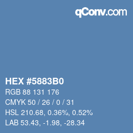 Farbcode: HEX #5883B0 | qconv.com