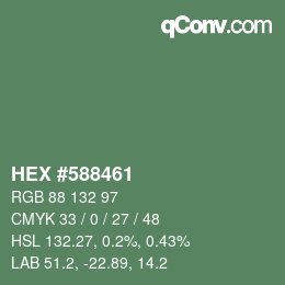 Farbcode: HEX #588461 | qconv.com