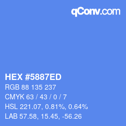 Farbcode: HEX #5887ED | qconv.com