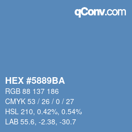 Farbcode: HEX #5889BA | qconv.com