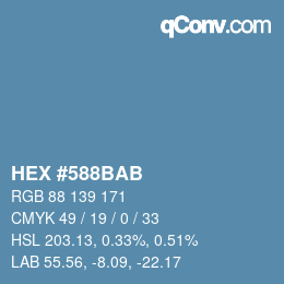 Color code: HEX #588BAB | qconv.com