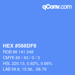 Color code: HEX #588DF8 | qconv.com