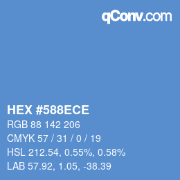 Color code: HEX #588ECE | qconv.com