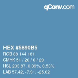 カラーコード: HEX #5890B5 | qconv.com