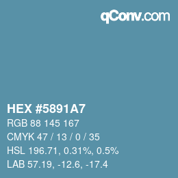 Color code: HEX #5891A7 | qconv.com