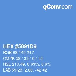 颜色代码: HEX #5891D9 | qconv.com