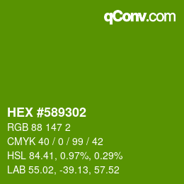 Farbcode: HEX #589302 | qconv.com