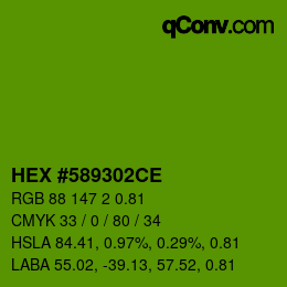 カラーコード: HEX #589302CE | qconv.com
