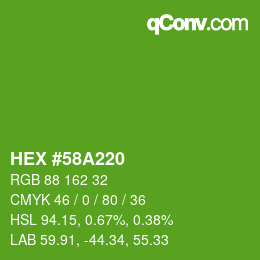 Color code: HEX #58A220 | qconv.com