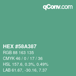 Color code: HEX #58A387 | qconv.com