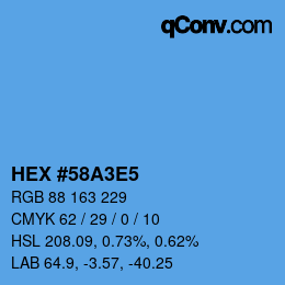 カラーコード: HEX #58A3E5 | qconv.com
