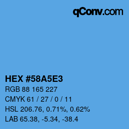 Color code: HEX #58A5E3 | qconv.com