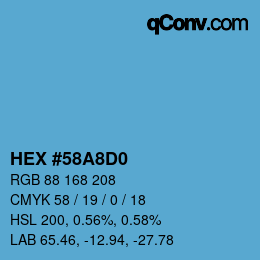 颜色代码: HEX #58A8D0 | qconv.com