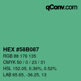 Color code: HEX #58B087 | qconv.com