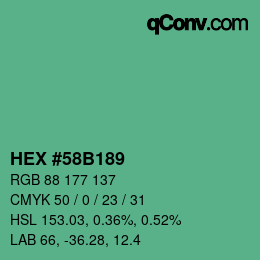 Color code: HEX #58B189 | qconv.com
