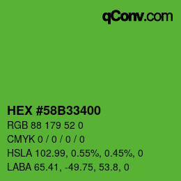 Color code: HEX #58B33400 | qconv.com