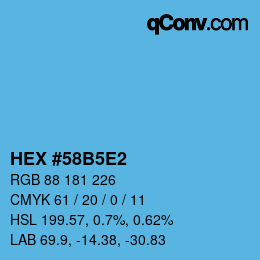Color code: HEX #58B5E2 | qconv.com