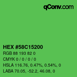 Color code: HEX #58C15200 | qconv.com