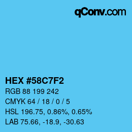 Color code: HEX #58C7F2 | qconv.com