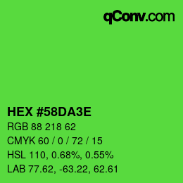 Color code: HEX #58DA3E | qconv.com