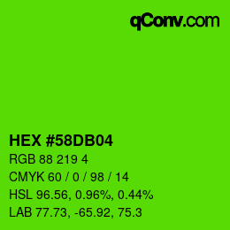 Color code: HEX #58DB04 | qconv.com