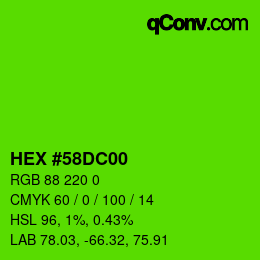 Color code: HEX #58DC00 | qconv.com