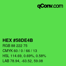 Color code: HEX #58DE4B | qconv.com