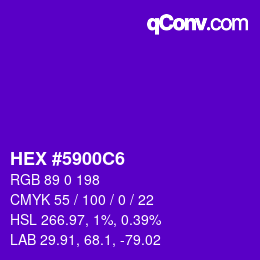 Color code: HEX #5900C6 | qconv.com