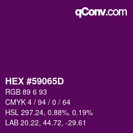 颜色代码: HEX #59065D | qconv.com