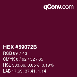 Color code: HEX #59072B | qconv.com