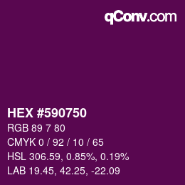 颜色代码: HEX #590750 | qconv.com