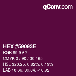 Color code: HEX #59093E | qconv.com