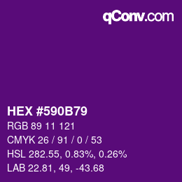Color code: HEX #590B79 | qconv.com